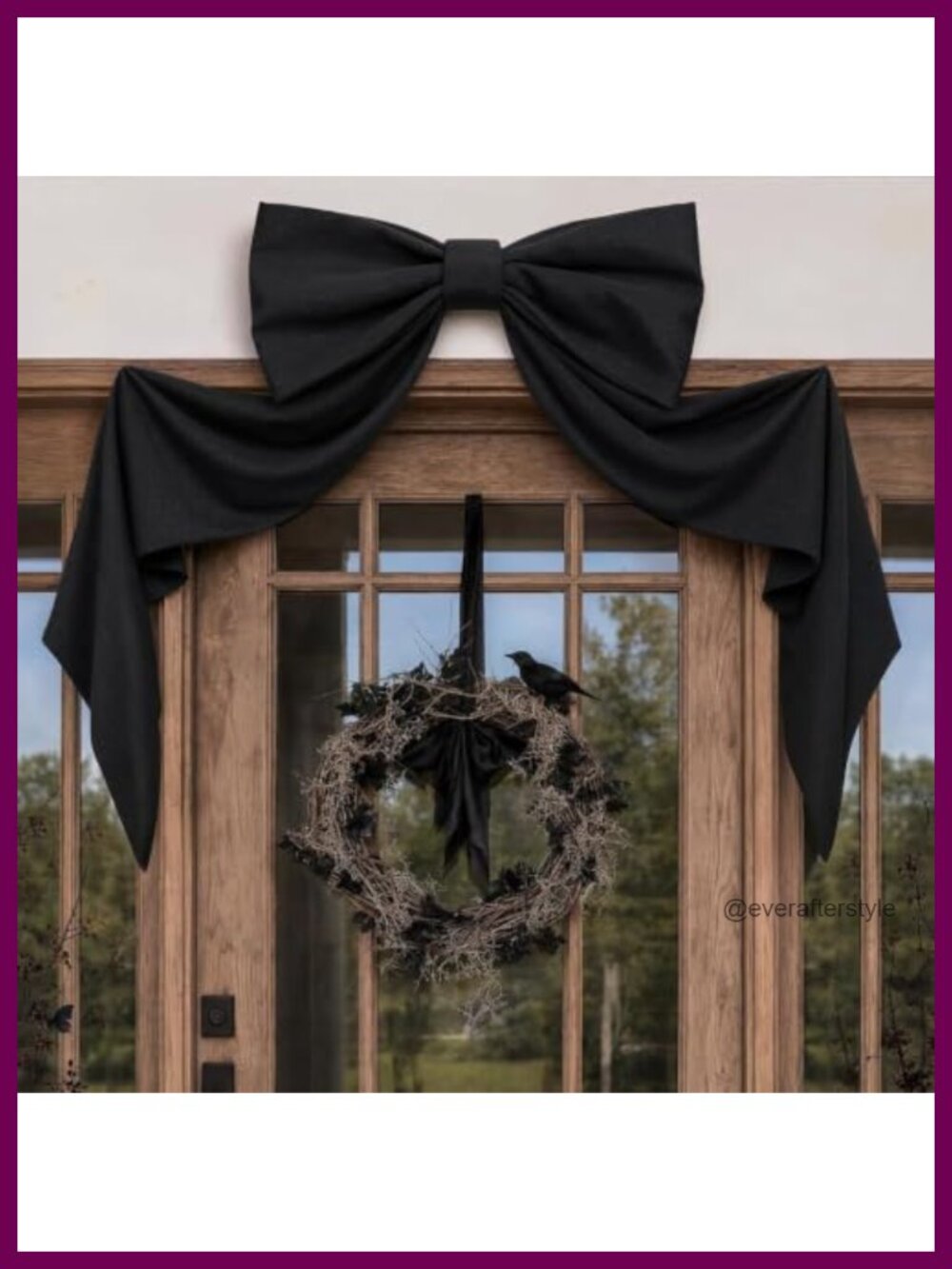 Giant 48x24 Black Bow Halloween Christmas Tree Topper Indoor Wall Decor
